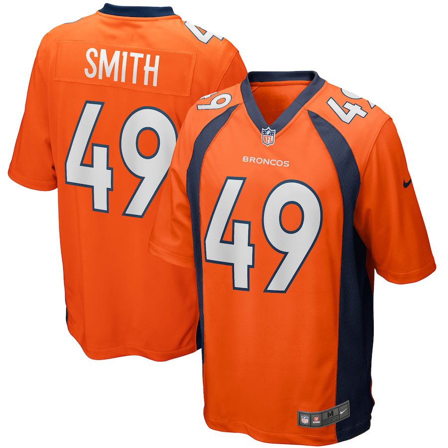 Men Denver Broncos 49 Dennis Smith Nike Orange Game Retired Player NFL Jersey